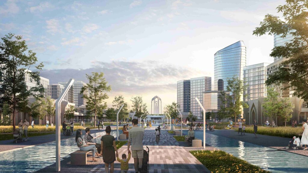 Conceptual sketch of a CBD Punjab high-rise, blending form and function